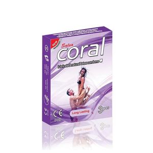 Coral - Long Lasting Lubricated Natural Latex Condom - Single Pack